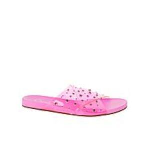 JESSICA SIMPSON Womens Pink Clear Lucite Straps Tislie Slip On Slide Sandals 6 M